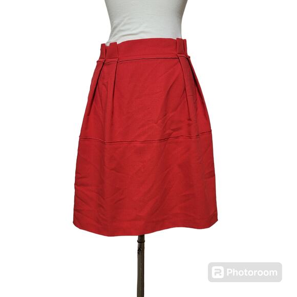 Lace & Mesh Cherry Red Pleated Front A-Line Skirt Size XL - Picture 1 of 6